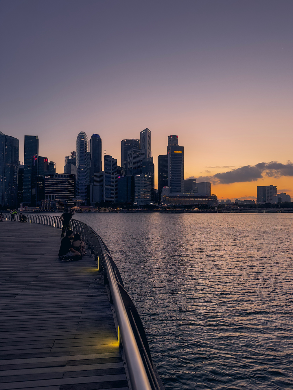 Finance District as seen from the Marina Bay at sunset