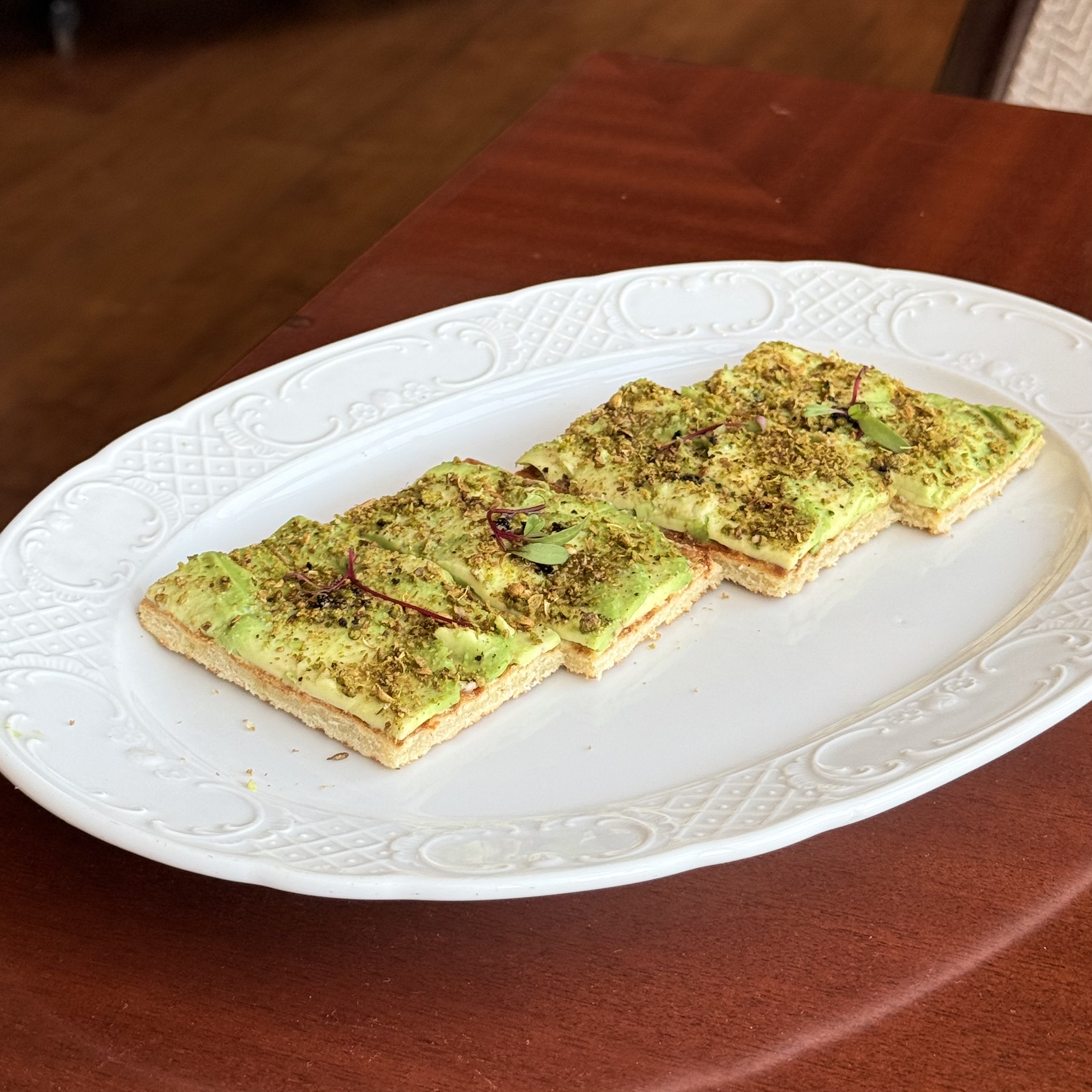 Avacado Toast with za'atar and hummus