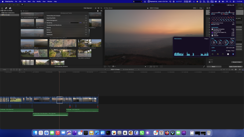 FCP window showing the Donje Drone shot in the viewport and the video's simple timeline.