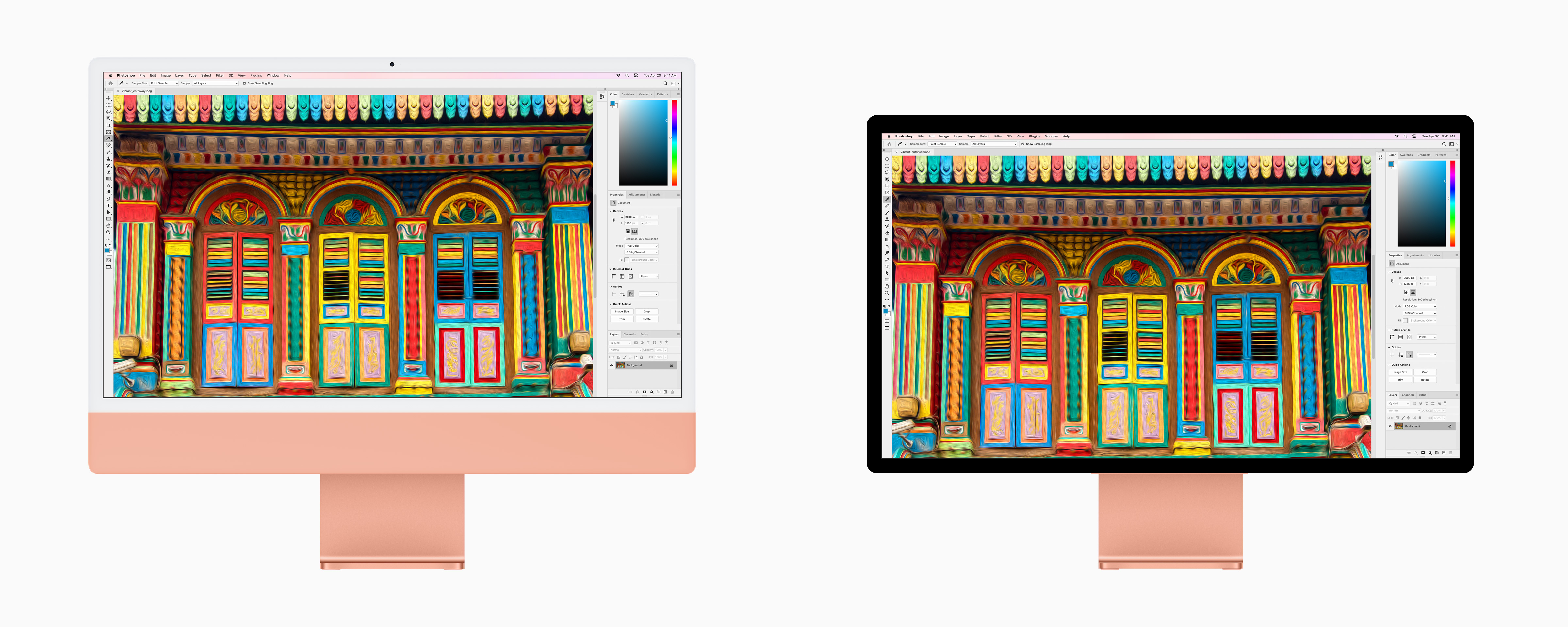 Apples M1 iMac on the left, my interpretation on the right